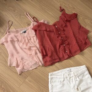 American Eagle Ruffle Tank Tops NWOT